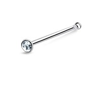 2mm Round Rhinestone Silver Bone Nose Stud NSKD-12